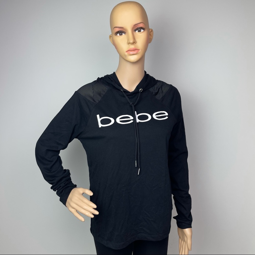 Bebe Sports Black Hooded Sweatshirt